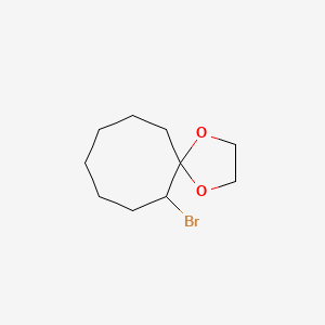 molecular formula C10H17BrO2 B3281324 6-Bromo-1,4-dioxaspiro[4.7]dodecane CAS No. 73274-50-7