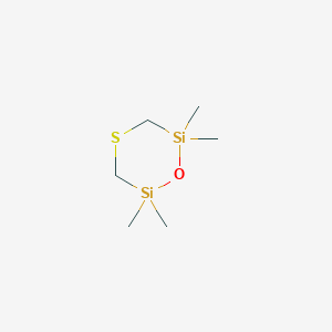 molecular formula C6H16OSSi2 B3281350 1-Oxa-4-thia-2,6-disilacyclohexane, 2,2,6,6-tetramethyl- CAS No. 7330-47-4