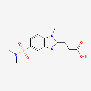 molecular formula C13H17N3O4S B3281359 3-{5-[(dimethylamino)sulfonyl]-1-methyl-1H-benzimidazol-2-yl}propanoic acid CAS No. 733030-45-0