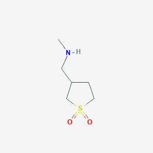 molecular formula C6H13NO2S B3281403 3-[(Methylamino)methyl]-1lambda6-thiolane-1,1-dione CAS No. 733674-69-6