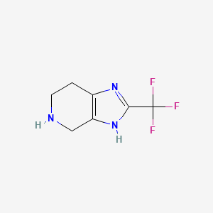 molecular formula C7H8F3N3 B3281412 2-(trifluoromethyl)-4,5,6,7-tetrahydro-1H-imidazo[4,5-c]pyridine CAS No. 733758-20-8