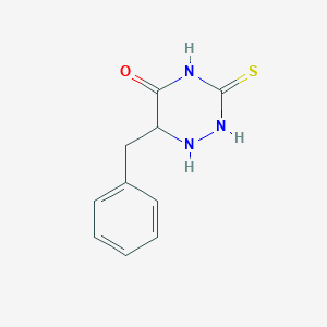 molecular formula C10H11N3OS B3281420 1,2,4-Triazin-5(2H)-one, 3,4-dihydro-6-(phenylmethyl)-3-thioxo- CAS No. 7338-80-9