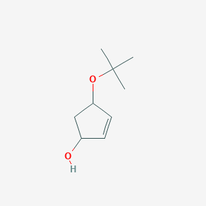 molecular formula C9H16O2 B3281431 4-(tert-Butoxy)cyclopent-2-enol CAS No. 73448-25-6