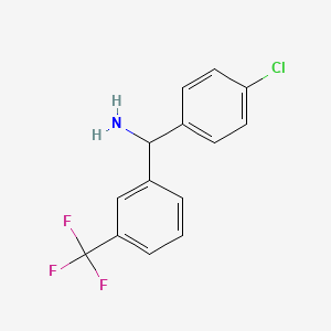 molecular formula C14H11ClF3N B3281472 (4-Chlorophenyl)[3-(trifluoromethyl)phenyl]methanamine CAS No. 735209-67-3