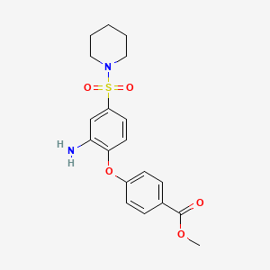 molecular formula C19H22N2O5S B3281482 Methyl 4-[2-amino-4-(piperidine-1-sulfonyl)phenoxy]benzoate CAS No. 735322-72-2