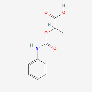 molecular formula C10H11NO4 B3281496 Carbanilic acid, 1-carboxyethyl ester CAS No. 73622-98-7