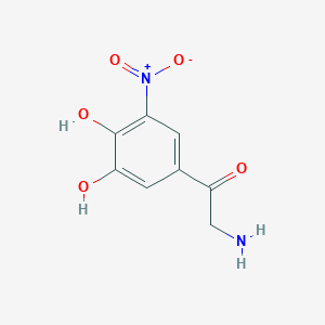 molecular formula C8H8N2O5 B3281538 2-Amino-1-(3,4-dihydroxy-5-nitrophenyl)ethanone CAS No. 736900-62-2