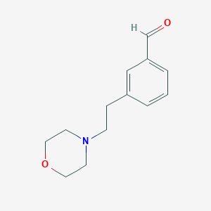 molecular formula C13H17NO2 B3281542 Benzaldehyde, 3-[2-(4-morpholinyl)ethyl]- CAS No. 736991-58-5