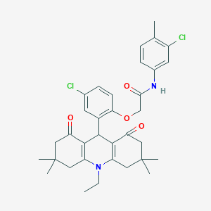 2-[4-chloro-2-(10-ethyl-3,3,6,6-tetramethyl-1,8-dioxo-1,2,3,4,5,6,7,8,9,10-decahydro-9-acridinyl)phenoxy]-N-(3-chloro-4-methylphenyl)acetamide