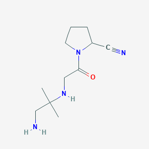 molecular formula C11H20N4O B3281669 1-[2-[(1-Amino-2-methylpropan-2-yl)amino]acetyl]pyrrolidine-2-carbonitrile CAS No. 739364-93-3