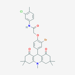 2-[2-bromo-4-(3,3,6,6,10-pentamethyl-1,8-dioxo-1,2,3,4,5,6,7,8,9,10-decahydro-9-acridinyl)phenoxy]-N-(3-chloro-4-methylphenyl)acetamide