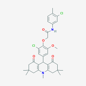2-[2-chloro-6-methoxy-4-(3,3,6,6,10-pentamethyl-1,8-dioxo-1,2,3,4,5,6,7,8,9,10-decahydro-9-acridinyl)phenoxy]-N-(3-chloro-4-methylphenyl)acetamide
