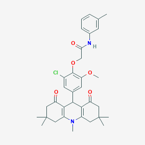 2-[2-chloro-6-methoxy-4-(3,3,6,6,10-pentamethyl-1,8-dioxo-1,2,3,4,5,6,7,8,9,10-decahydro-9-acridinyl)phenoxy]-N-(3-methylphenyl)acetamide
