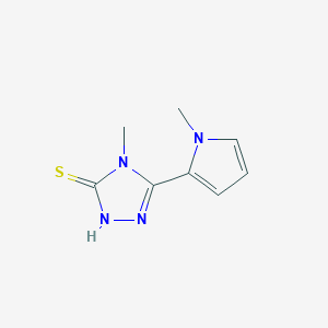 molecular formula C8H10N4S B3281823 4-Methyl-3-(1-methylpyrrol-2-yl)-1H-1,2,4-triazole-5-thione CAS No. 741690-24-4