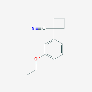 molecular formula C13H15NO B3281877 1-(3-Ethoxyphenyl)cyclobutane-1-carbonitrile CAS No. 74205-16-6