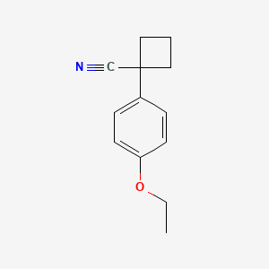 molecular formula C13H15NO B3281882 Cyclobutanecarbonitrile,1-(4-ethoxyphenyl)- CAS No. 74205-20-2