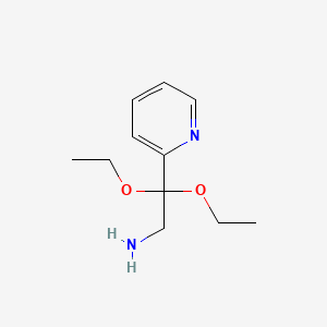 molecular formula C11H18N2O2 B3281904 2,2-二乙氧基-2-(吡啶-2-基)乙胺 CAS No. 74209-42-0