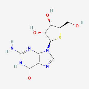 molecular formula C10H13N5O4S B3281927 2-Amino-9-((2R,3R,4S,5R)-3,4-dihydroxy-5-(hydroxymethyl)tetrahydrothiophen-2-yl)-1H-purin-6(9H)-one CAS No. 74249-68-6