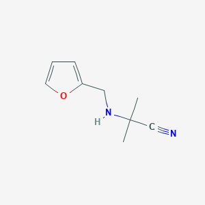 molecular formula C9H12N2O B3281970 2-[(Furan-2-ylmethyl)amino]-2-methylpropanenitrile CAS No. 743444-74-8