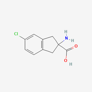 molecular formula C10H10ClNO2 B3282039 2-amino-5-chloro-2,3-dihydro-1H-indene-2-carboxylic acid CAS No. 74444-76-1