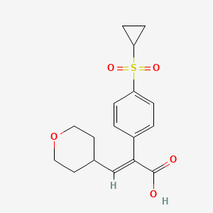 (E)-2-(4-(cyclopropylsulfonyl)phenyl)-3-(tetrahydro-2H-pyran-4-yl)acrylic acid