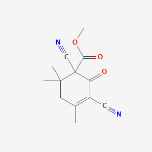 molecular formula C13H14N2O3 B3282081 Methyl 1,3-dicyano-4,6,6-trimethyl-2-oxocyclohex-3-enecarboxylate CAS No. 74528-90-8