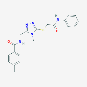 molecular formula C20H21N5O2S B328215 N-({5-[(2-anilino-2-oxoethyl)sulfanyl]-4-methyl-4H-1,2,4-triazol-3-yl}methyl)-4-methylbenzamide 