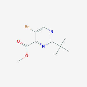molecular formula C10H13BrN2O2 B3282202 Methyl 5-bromo-2-(tert-butyl)pyrimidine-4-carboxylate CAS No. 746671-54-5