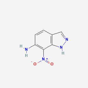 molecular formula C7H6N4O2 B3282219 7-Nitro-1H-indazol-6-amine CAS No. 74728-64-6