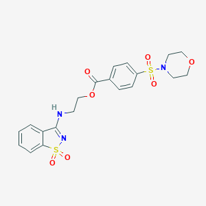 2-[(1,1-dioxo-1,2-benzothiazol-3-yl)amino]ethyl 4-morpholin-4-ylsulfonylbenzoate