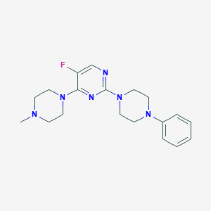 molecular formula C19H25FN6 B328224 5-Fluoro-4-(4-methyl-1-piperazinyl)-2-(4-phenyl-1-piperazinyl)pyrimidine 