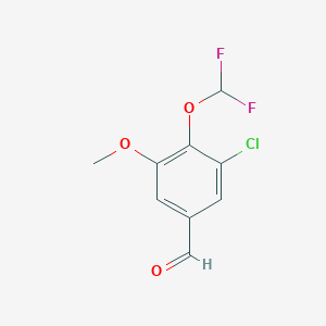 molecular formula C9H7ClF2O3 B3282248 3-Chloro-4-(difluoromethoxy)-5-methoxybenzaldehyde CAS No. 747411-54-7