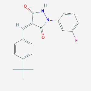 molecular formula C20H19FN2O2 B328228 4-(4-Tert-butylbenzylidene)-1-(3-fluorophenyl)-3,5-pyrazolidinedione 