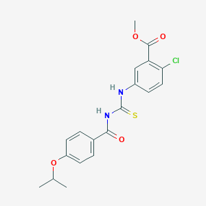molecular formula C19H19ClN2O4S B328229 Methyl 2-chloro-5-({[(4-isopropoxybenzoyl)amino]carbothioyl}amino)benzoate 