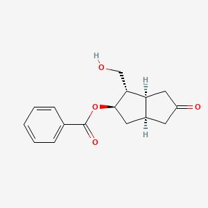 molecular formula C16H18O4 B3282303 (1S,2R,3aR,6aS)-1-(hydroxymethyl)-5-oxooctahydropentalen-2-yl benzoate CAS No. 74842-93-6