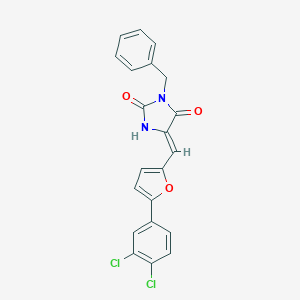 molecular formula C21H14Cl2N2O3 B328231 3-Benzyl-5-{[5-(3,4-dichlorophenyl)-2-furyl]methylene}-2,4-imidazolidinedione 