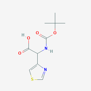 molecular formula C10H14N2O4S B3282311 2-{[(Tert-butoxy)carbonyl]amino}-2-(1,3-thiazol-4-yl)acetic acid CAS No. 74864-32-7