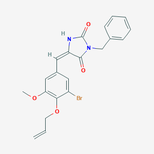 molecular formula C21H19BrN2O4 B328232 (5E)-3-benzyl-5-[3-bromo-5-methoxy-4-(prop-2-en-1-yloxy)benzylidene]imidazolidine-2,4-dione 