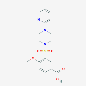 molecular formula C17H19N3O5S B3282323 4-Methoxy-3-{[4-(pyridin-2-yl)piperazin-1-yl]sulfonyl}benzoic acid CAS No. 748776-35-4