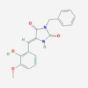 molecular formula C18H16N2O4 B328233 (5Z)-3-benzyl-5-(2-hydroxy-3-methoxybenzylidene)imidazolidine-2,4-dione 