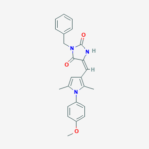 molecular formula C24H23N3O3 B328235 3-benzyl-5-{[1-(4-methoxyphenyl)-2,5-dimethyl-1H-pyrrol-3-yl]methylene}-2,4-imidazolidinedione 