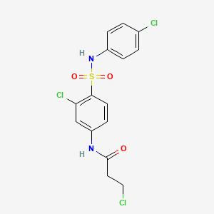 molecular formula C15H13Cl3N2O3S B3282408 3-氯-N-(3-氯-4-{[(4-氯苯基)氨基]磺酰基}苯基)丙酰胺 CAS No. 749902-82-7
