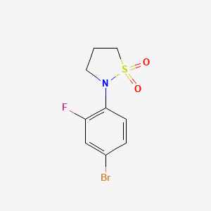 molecular formula C9H9BrFNO2S B3282433 异噻唑烷-2-(4-溴-2-氟苯基)-1,1-二氧化物 CAS No. 749929-64-4