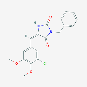 molecular formula C19H17ClN2O4 B328244 (5E)-3-benzyl-5-(3-chloro-4,5-dimethoxybenzylidene)imidazolidine-2,4-dione 