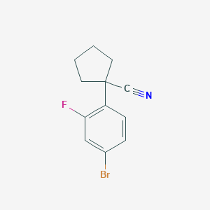 molecular formula C12H11BrFN B3282446 1-(4-Bromo-2-fluorophenyl)cyclopentanecarbonitrile CAS No. 749930-45-8