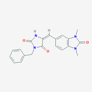 molecular formula C20H18N4O3 B328255 3-benzyl-5-[(1,3-dimethyl-2-oxo-2,3-dihydro-1H-benzimidazol-5-yl)methylene]-2,4-imidazolidinedione 