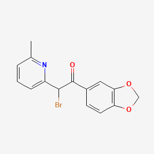 molecular formula C15H12BrNO3 B3282569 1-(Benzo[d][1,3]dioxol-5-yl)-2-bromo-2-(6-methylpyridin-2-yl)ethanone CAS No. 752260-31-4