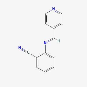 molecular formula C13H9N3 B3282584 2-[(E)-(pyridin-4-ylmethylidene)amino]benzonitrile CAS No. 75273-74-4