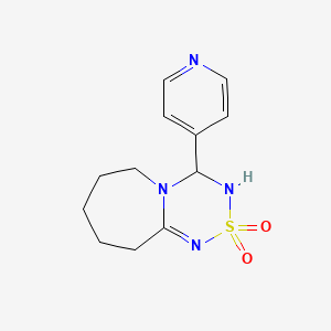 molecular formula C12H16N4O2S B3282614 4-pyridin-4-yl-3,4,7,8,9,10-hexahydro-6H-[1,2,4,6]thiatriazino[4,3-a]azepine 2,2-dioxide CAS No. 753470-06-3