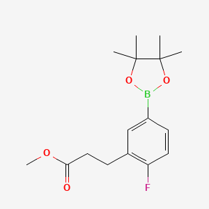 molecular formula C16H22BFO4 B3282661 Benzenepropanoic acid, 2-fluoro-5-(4,4,5,5-tetramethyl-1,3,2-dioxaborolan-2-yl)-, methyl ester CAS No. 754226-36-3